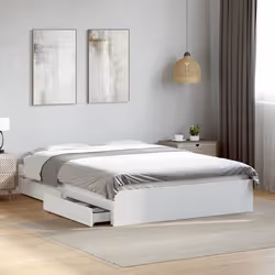 vidaXL Cadre de lit avec tiroirs sans matelas blanc 120x200 cm - 120 x 200 cm
