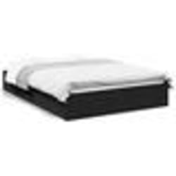 vidaXL Cadre de lit avec tiroirs sans matelas noir 120x200 cm - 120 x 200 cm