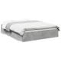 vidaXL Cadre de lit avec tiroirs sans matelas gris béton 135x190 cm - 135 x 190 cm