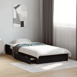 Vidaxl - Cadre de lit avec tiroirs sans matelas noir 90x190 cm