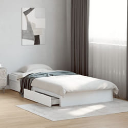 Vidaxl - Cadre de lit avec tiroirs sans matelas blanc 75x190 cm