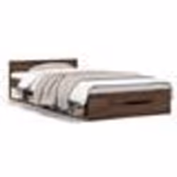 vidaXL Cadre de lit avec tiroir sans matelas chêne marron 100x200 cm - 100 x 200 cm