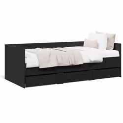 VidaXL 3280826, lit sofa, Noir, Bois, 1930 mm, 930 mm, 650 mm