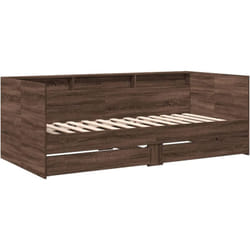 Lit de jour avec tiroirs sans matelas chêne marron 100x200 cm Vidaxl