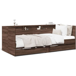 vidaXL Lit de jour et tiroirs chêne marron 75x190 cm bois d'ingénierie