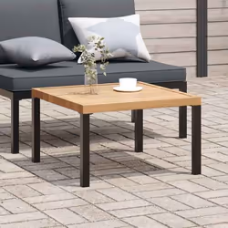 vidaXL Table basse de jardin noir 65x65x40 cm aluminium