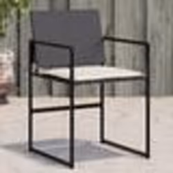 vidaXL Chaises de jardin lot de 4 avec coussins noir résine tressée