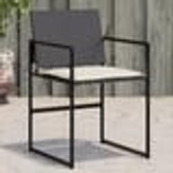vidaXL Chaises de jardin lot de 4 avec coussins noir résine tressée