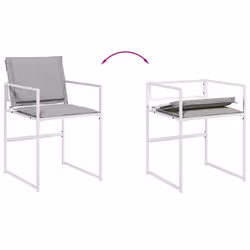 VidaXL 4008587 chaise d'extérieur Terrace Siège rembourré Acier, Textile Gris - Vue supplémentaire 8