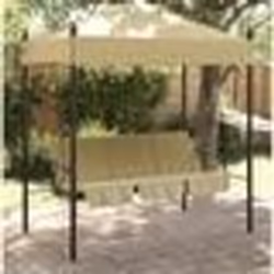 vidaXL Balancelle de jardin avec auvent sable acier