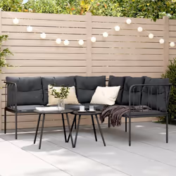 Ce canapé de jardin en forme de L est le complément parfait de votre jardin, terrasse ou patio, offrant un espace confortable ...