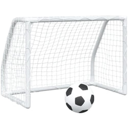 Vidaxl - Buts de football pour enfants 2 pcs avec ballon blanc métal