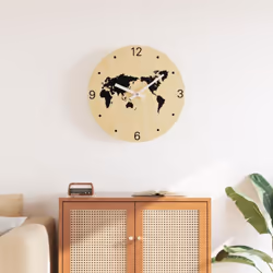 Cette horloge murale présente un aspect rustique avec de beaux grains, ajoutant une touche élégante et fonctionnelle à votre  ...