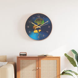 Horloge murale doré et bleu Ø29,5 cm polystyrène et verre - Vidaxl