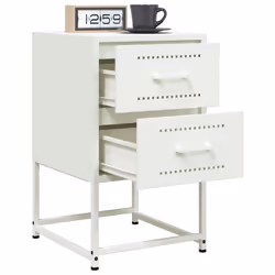 VidaXL 846469 Table de nuit et table de chevet Blanc - Vue supplémentaire 5