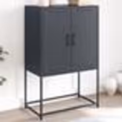 vidaXL Meuble TV noir 68x39x60,5 cm acier
