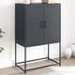 vidaXL Meuble TV noir 68x39x60,5 cm acier