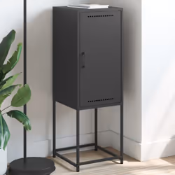 Ce buffet haut robuste de style industriel constitue un supplément intemporel à votre salon ou à votre chambre à coucher. Cad ...