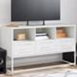 vidaXL Meuble TV blanc 100,5x39x60,5 cm acier