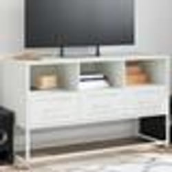 vidaXL Meuble TV blanc 100,5x39x60,5 cm acier