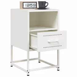 VidaXL 846565 Table de nuit et table de chevet Blanc - Vue supplémentaire 5
