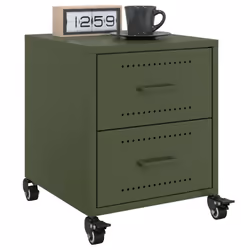 VidaXL 846635 Table de nuit et table de chevet Olive - Vue supplémentaire 2