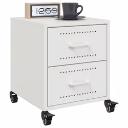 VidaXL 846636 Table de nuit et table de chevet Blanc - Vue supplémentaire 5