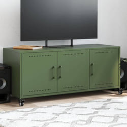 Vidaxl - Meuble tv vert olive 100,5x39x43,5 cm acier