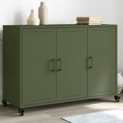 Buffet vert olive 100,5x39x72 cm acier