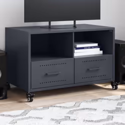 Ce meuble TV est simple et pratique, s'adaptant parfaitement à votre salon. Matériau durable : l'acier est un matériau except ...