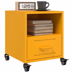 VidaXL 846711 Table de nuit et table de chevet Jaune - Vue supplémentaire 5