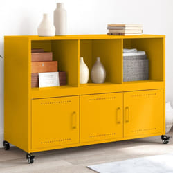 Vidaxl - Buffet jaune moutarde 100,5x39x72 cm acier laminé à froid
