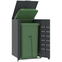 vidaXL Rangement à roulettes pour poubelles pour bac unique anthracite