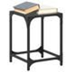 vidaXL Tables basses avec dessus en verre noir 2 pcs 30x30x40 cm acier