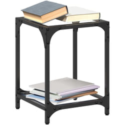 Vidaxl - Table basse avec dessus en verre transparent 30x30x40 cm acier