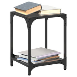vidaXL Tables basses avec dessus en verre noir 2 pcs 30x30x40 cm acier