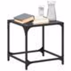 vidaXL Table basse avec dessus en verre noir 40x40x40 cm acier