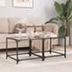 vidaXL Tables basses avec dessus en verre transparent 2 pcs acier