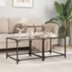 vidaXL Tables basses avec dessus en verre transparent 2 pcs acier