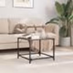 vidaXL Table basse avec dessus en verre noir 50x50x40 cm acier