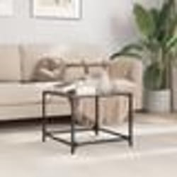 vidaXL Table basse avec dessus en verre noir 50x50x40 cm acier