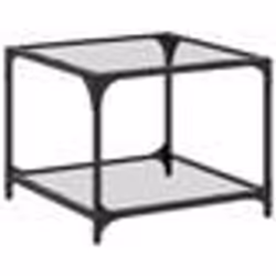 vidaXL Table basse avec dessus en verre transparent 50x50x40 cm acier