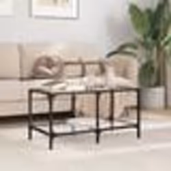 vidaXL Table basse avec dessus en verre transparent 78,5x40x40cm acier
