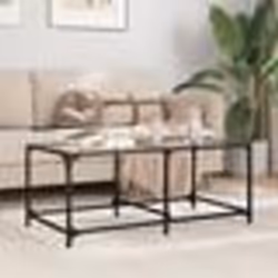vidaXL Table basse avec dessus en verre transparent 98,5x50x40cm acier