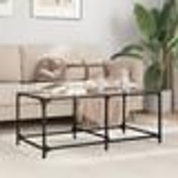 vidaXL Table basse avec dessus en verre transparent 98,5x50x40cm acier