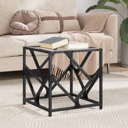 Vidaxl - Table basse avec dessus en verre transparent 40x40x41 cm acier