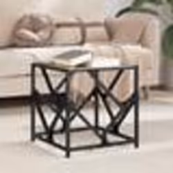 vidaXL Table basse avec dessus en verre noir 40x40x41 cm acier