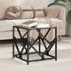 vidaXL Table basse avec dessus en verre noir 40x40x41 cm acier