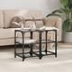 vidaXL Tables basses avec dessus en verre transparent 2 pcs acier