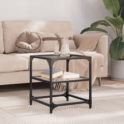 Ajoutez une touche d'élégance à votre salon avec cette élégante table basse ! Dessus en verre : le dessus de la table d'appoi ...